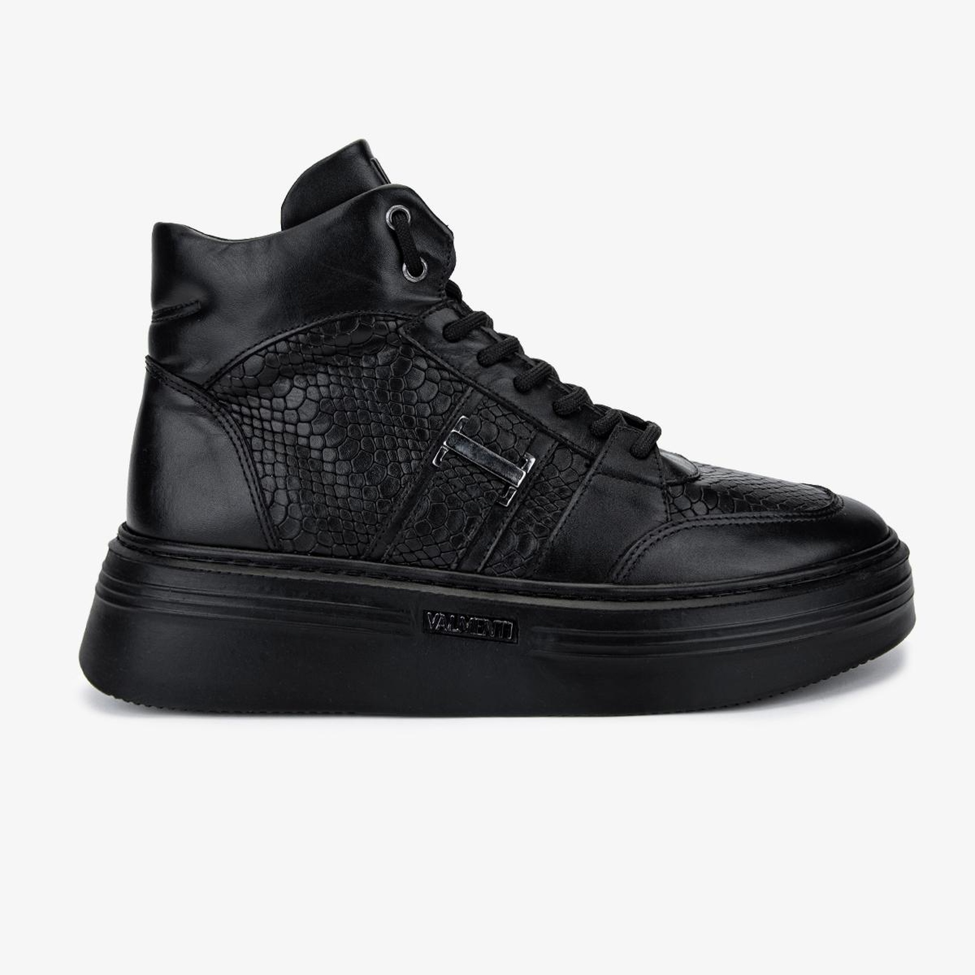 Valmenti Erkek Hakiki Deri Siyah Casual Bot