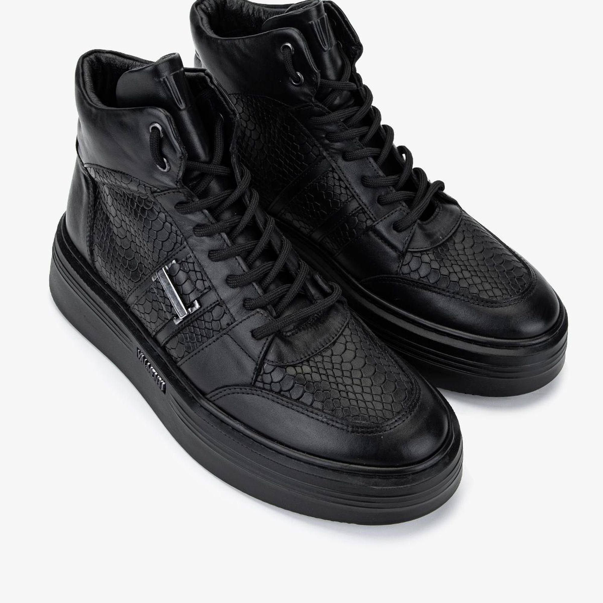 Valmenti Erkek Hakiki Deri Siyah Casual Bot