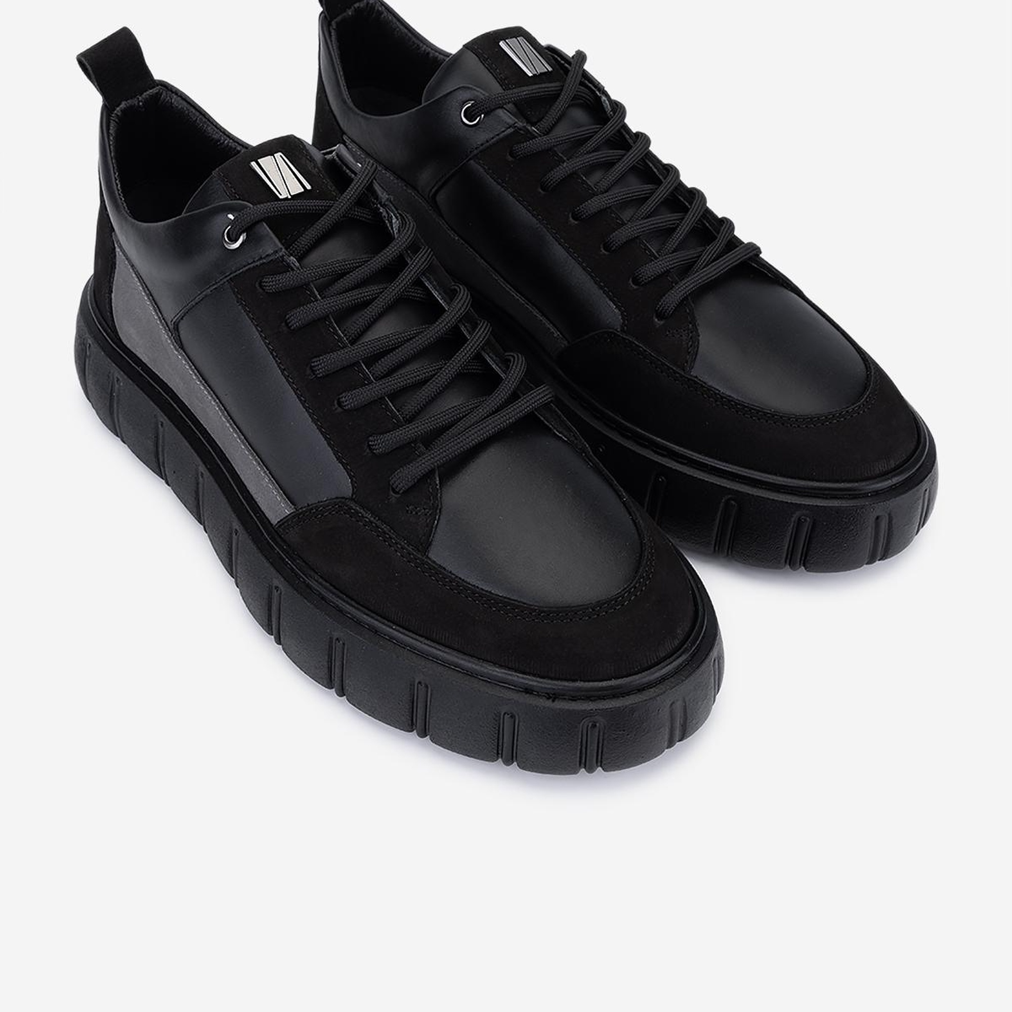 Valmenti Erkek Siyah Hakiki Deri Sneakers & Spor Ayakkabı