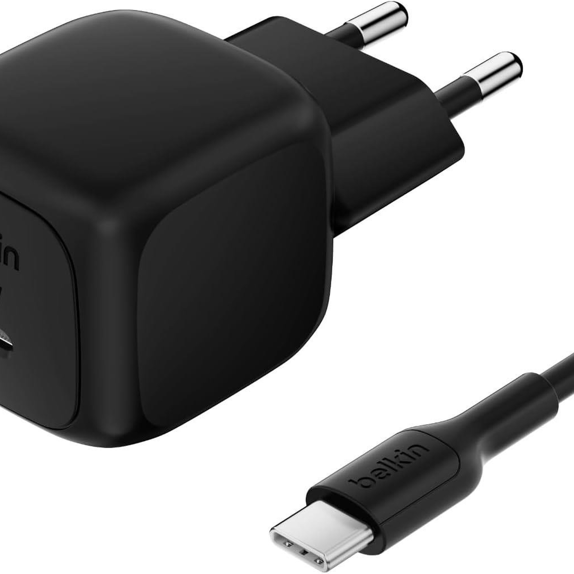 Belkin Kompakt Duvar Şarj Cihazı 45 W + USB-C - USB-C Kablosu, Siyah