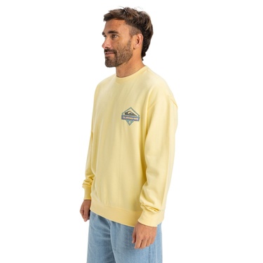  Quiksilver Spin Cycle Crew Erkek Sarı Sweatshirt