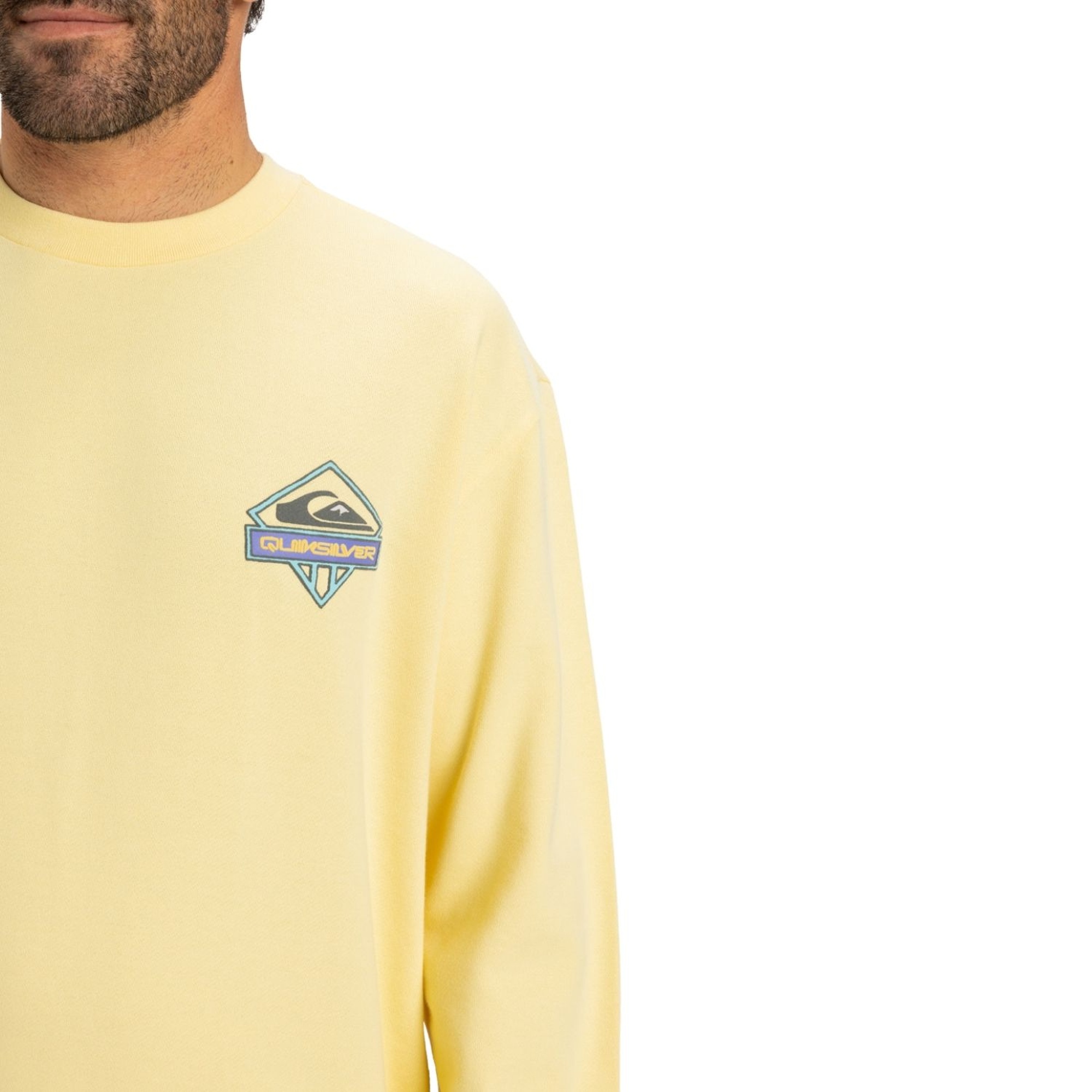 Quiksilver Spin Cycle Crew Erkek Sarı Sweatshirt