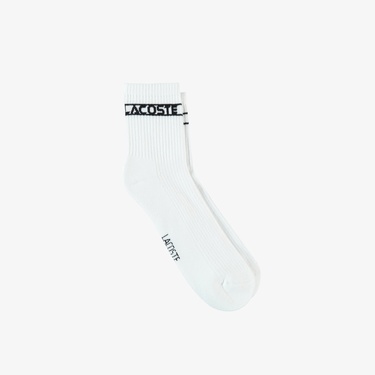  Lacoste Unisex Baskılı Beyaz Çorap