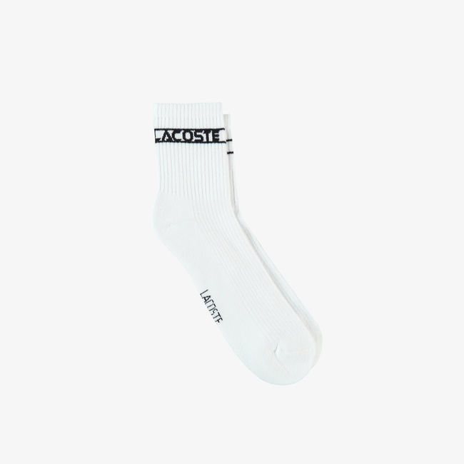  Lacoste Unisex Baskılı Beyaz Çorap