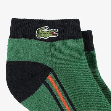  Lacoste Unisex Çizgili Koyu Yeşil Çorap