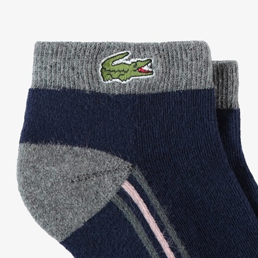  Lacoste Unisex Çizgili Lacivert Çorap