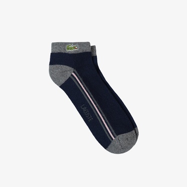  Lacoste Unisex Çizgili Lacivert Çorap
