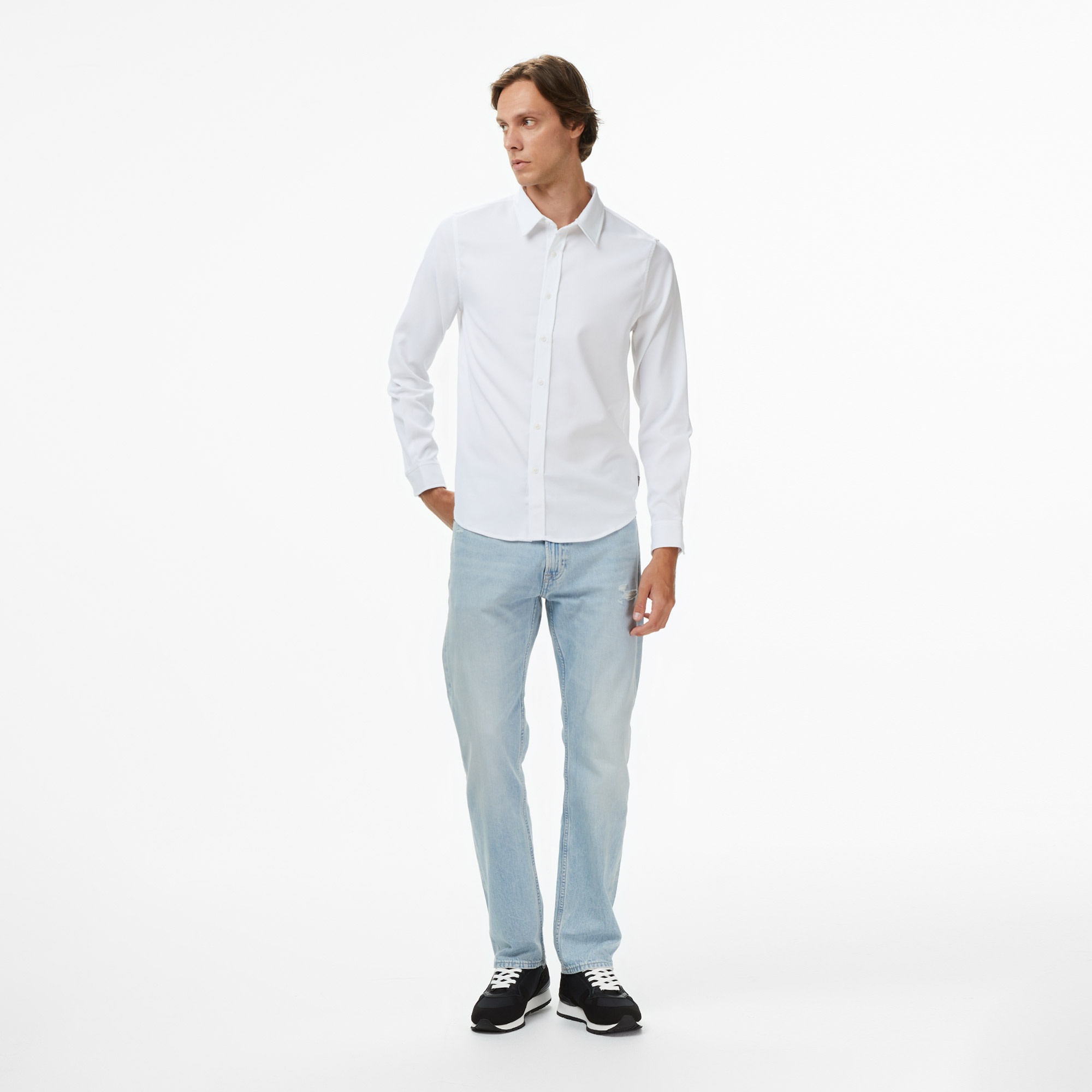 Guess Griffin Erkek Beyaz Gömlek