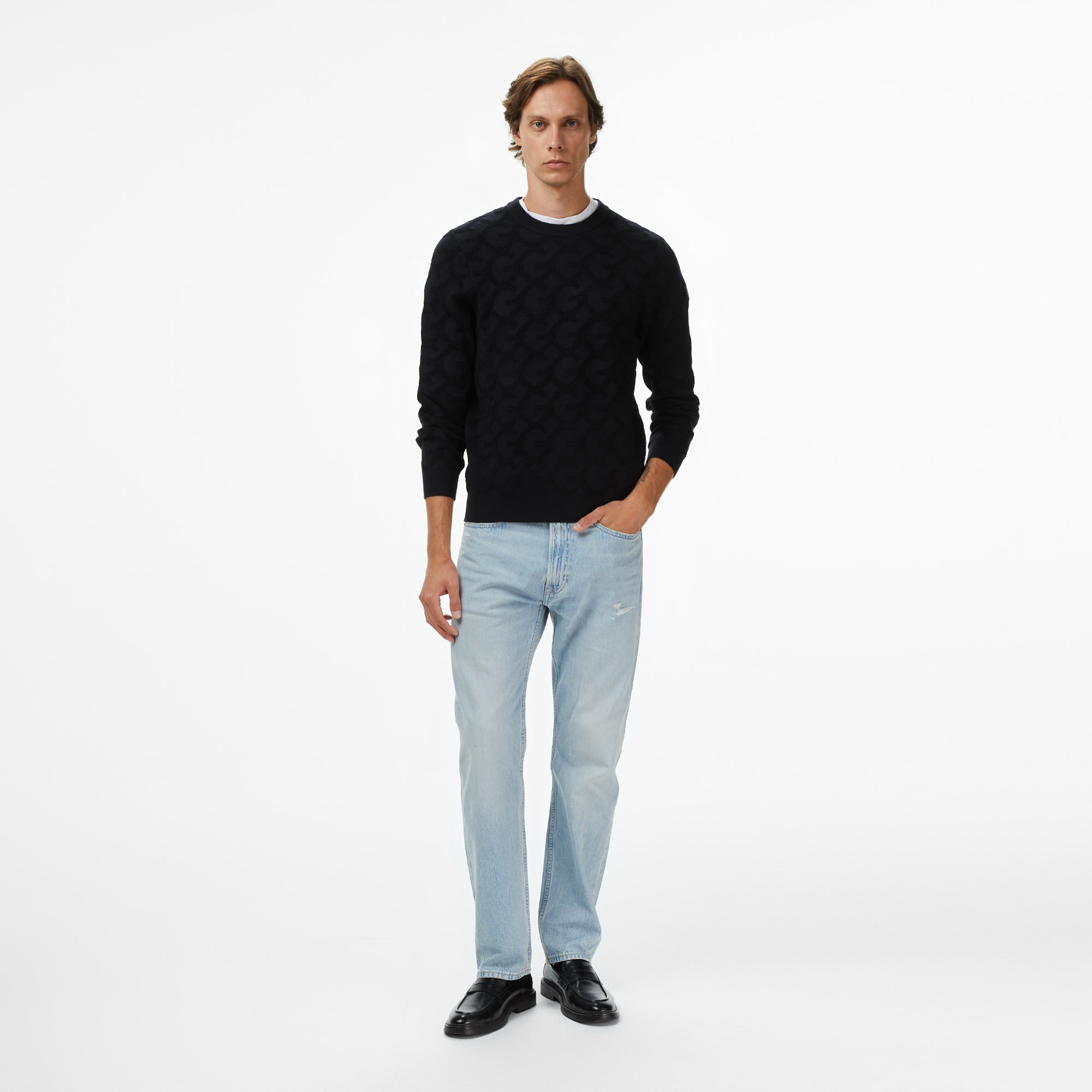 Guess John Erkek Siyah Triko