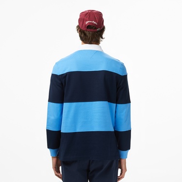  Tommy Jeans Relax Fit Colorblock Erkek Mavi Polo Yaka T-Shirt