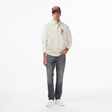  Tommy Jeans Relax Colorblock Mono Erkek Bej Sweatshirt