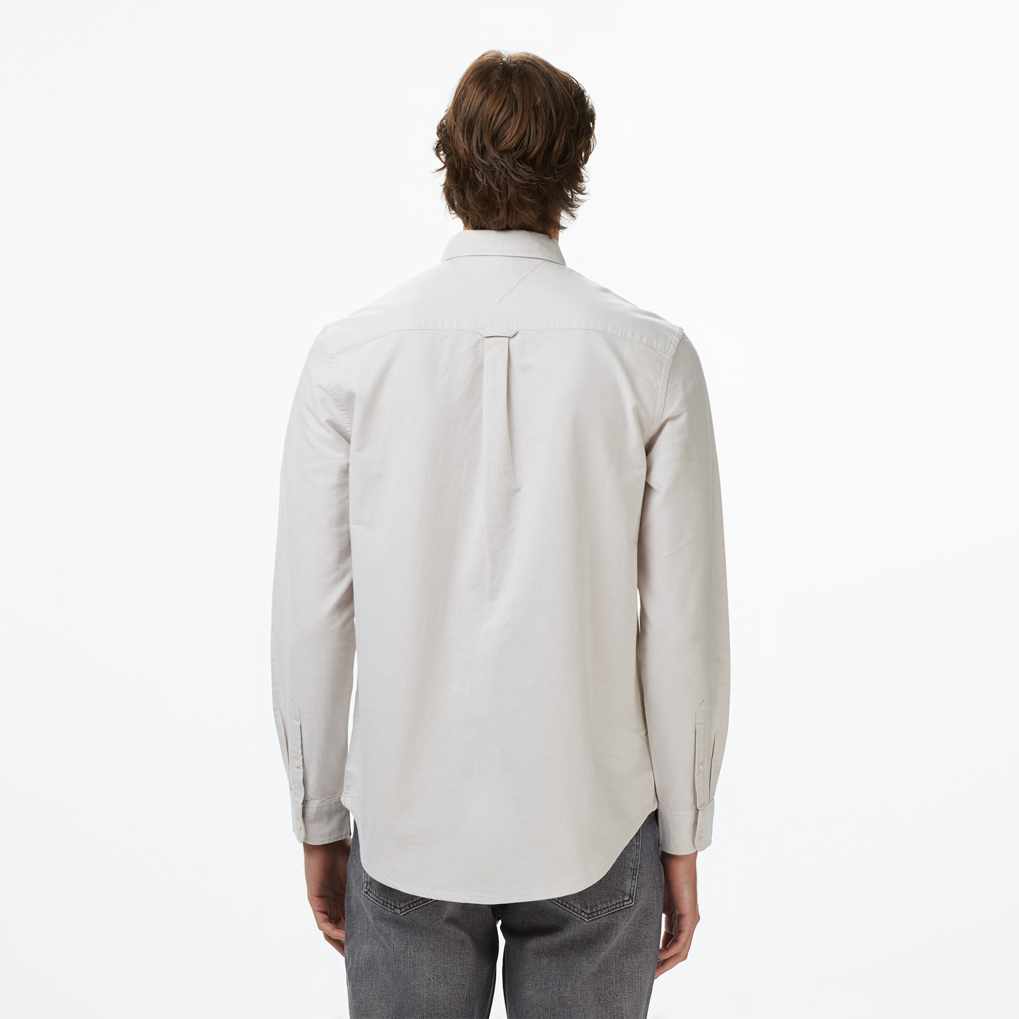 Tommy Jeans Regular Oxford Erkek Gri Gömlek