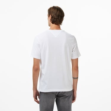  Tommy Hilfiger Flock Erkek Beyaz T-Shirt