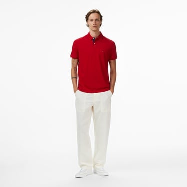  Tommy Hilfiger Contrast Collar Erkek Kırmızı Polo Yaka T-Shirt