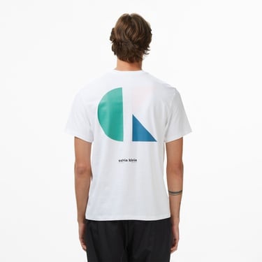  Calvin Klein Bauhaus Logo Graphic Erkek Beyaz T-Shirt