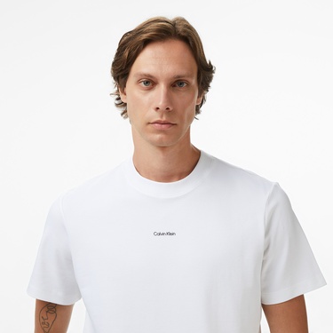  Calvin Klein Pique Nano Erkek Beyaz T-Shirt