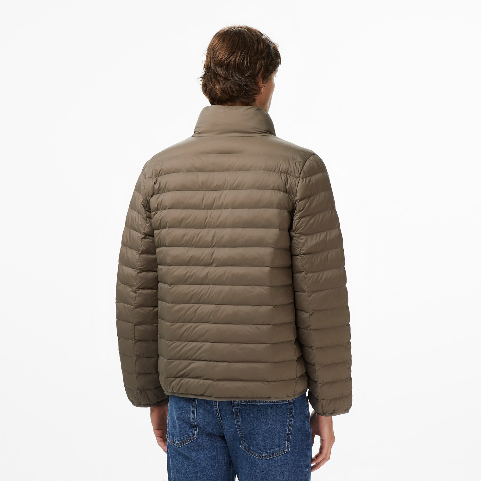 Calvin Klein Nylon Channeled Puffer Erkek Koyu Yeşil Mont