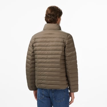  Calvin Klein Nylon Channeled Puffer Erkek Koyu Yeşil Mont