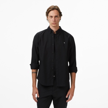  Calvin Klein Solid Oxford Classic Erkek Siyah Gömlek