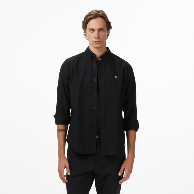  Calvin Klein Solid Oxford Classic Erkek Siyah Gömlek