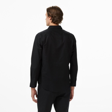  Calvin Klein Solid Oxford Classic Erkek Siyah Gömlek