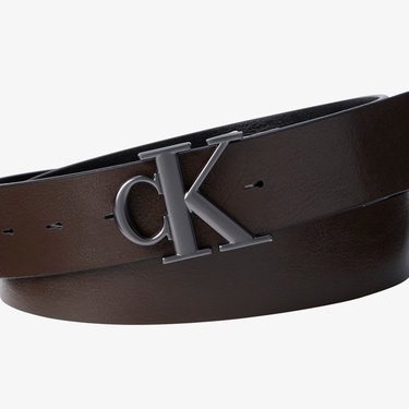  Calvin Klein Monogram Plaque Buckle Erkek Renkli Kemer