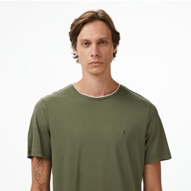  Tommy Hilfiger Cotton Modal Erkek Yeşil T-Shirt