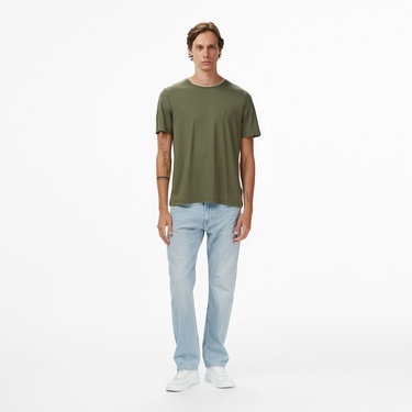  Tommy Hilfiger Cotton Modal Erkek Yeşil T-Shirt