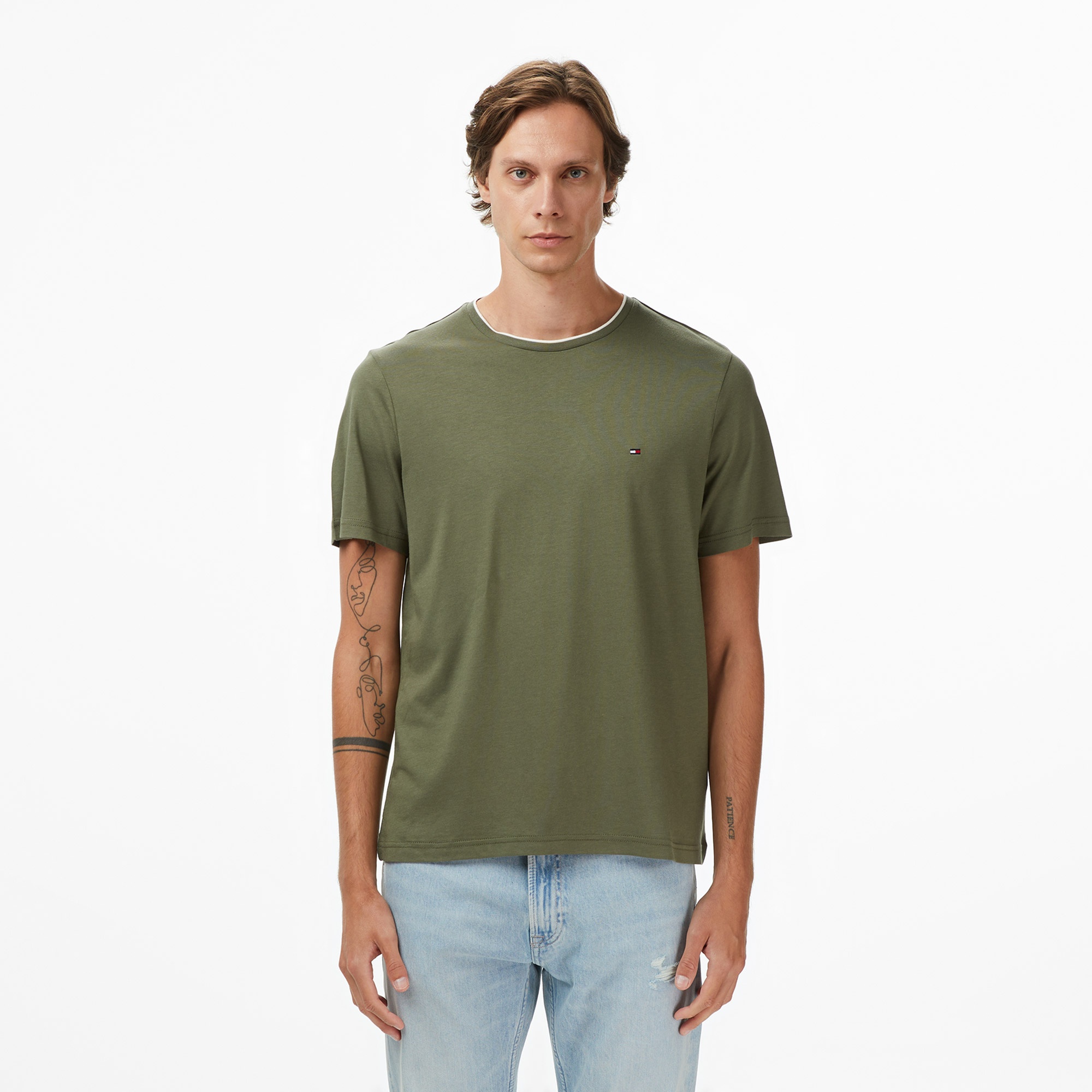 Tommy Hilfiger Cotton Modal Erkek Yeşil T-Shirt