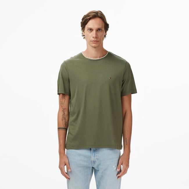 Tommy Hilfiger Cotton Modal Erkek Yeşil T-Shirt