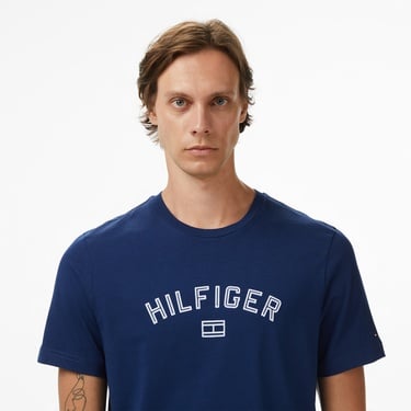  Tommy Hilfiger Flock Varsity Erkek Lacivert T-Shirt