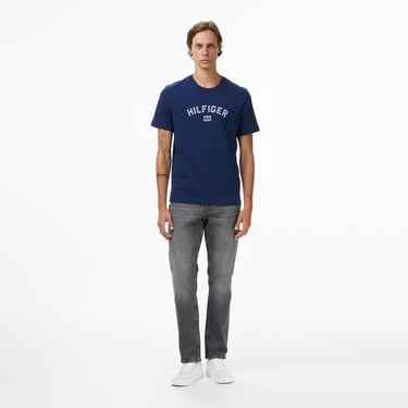  Tommy Hilfiger Flock Varsity Erkek Lacivert T-Shirt