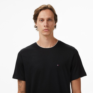  Tommy Hilfiger Cotton Modal Erkek Siyah T-Shirt