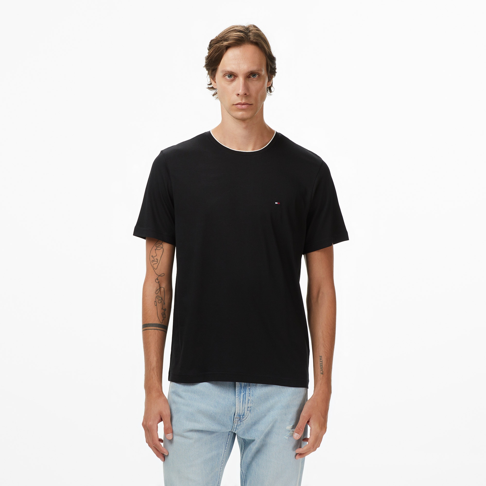 Tommy Hilfiger Cotton Modal Erkek Siyah T-Shirt