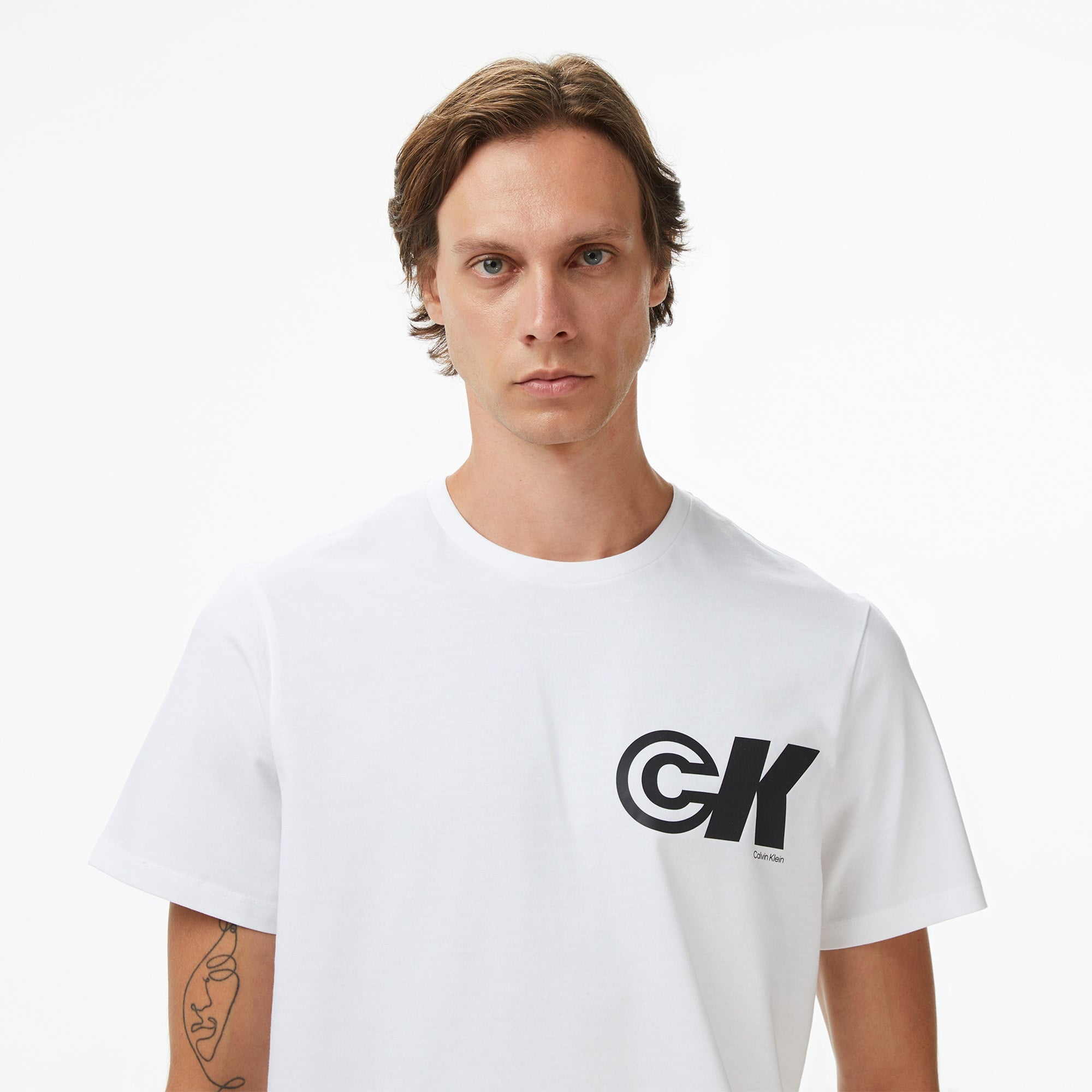 Calvin Klein Sport Logo Graphic Erkek Beyaz T-Shirt