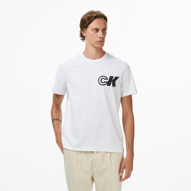  Calvin Klein Sport Logo Graphic Erkek Beyaz T-Shirt