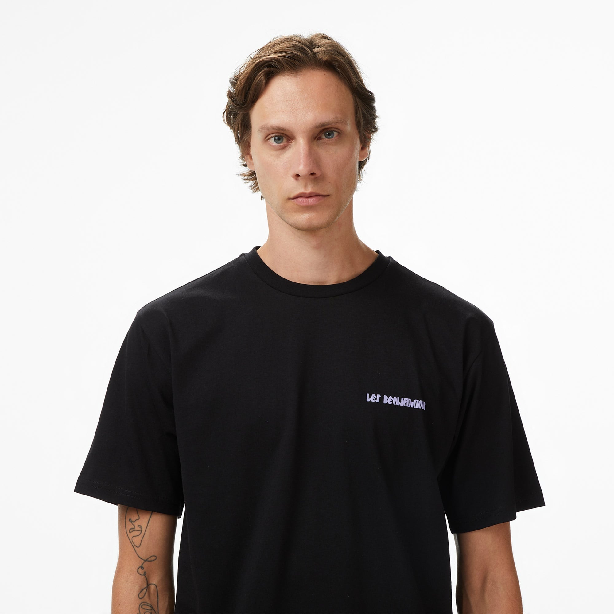 Les Benjamins Relaxed 004 Erkek Siyah T-Shirt