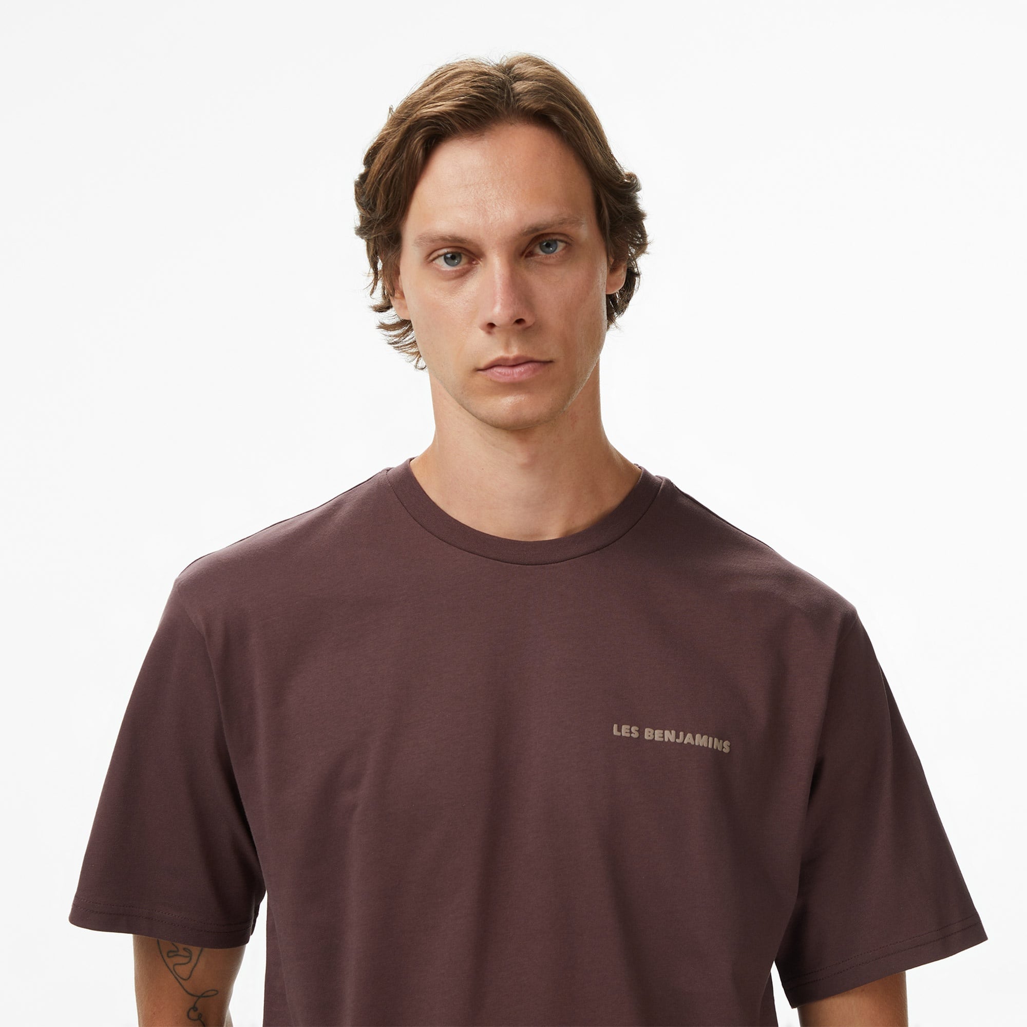 Les Benjamins Relaxed 010 Erkek Kahverengi T-Shirt