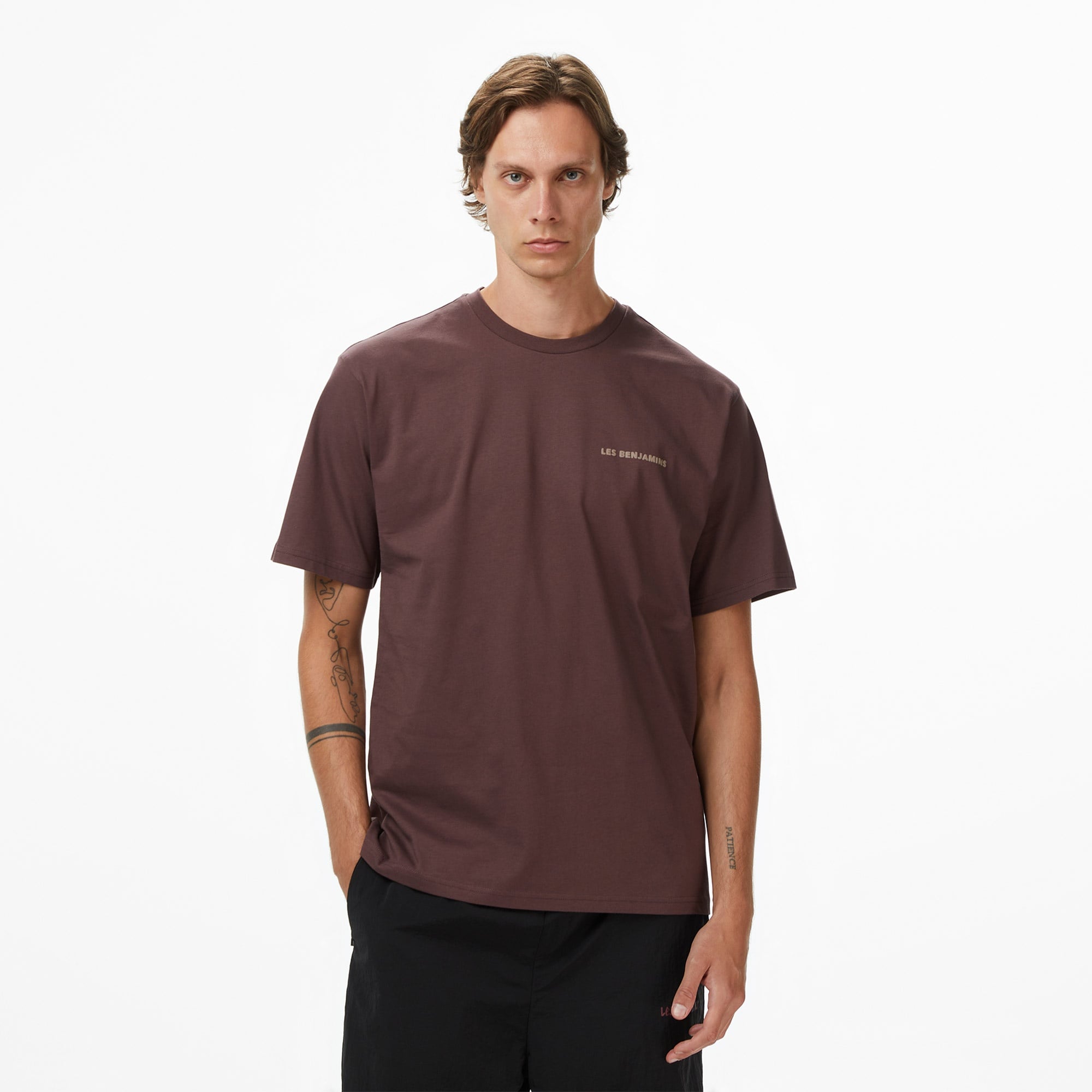 Les Benjamins Relaxed 010 Erkek Kahverengi T-Shirt