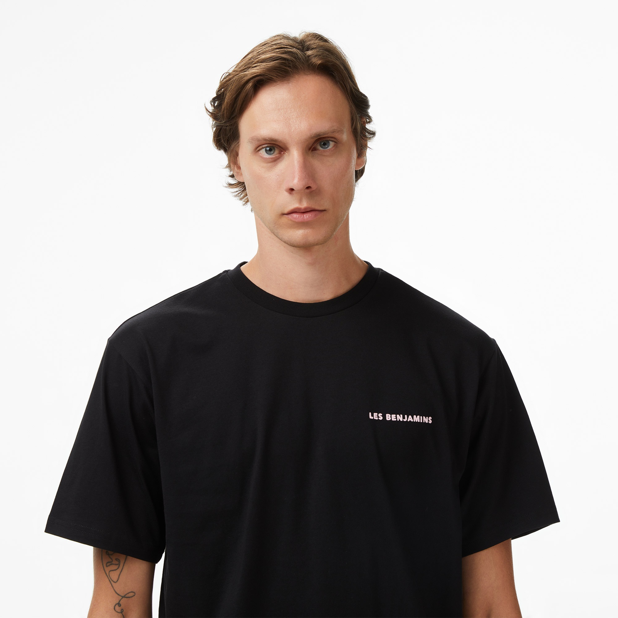 Les Benjamins Relaxed 014 Erkek Siyah T-Shirt