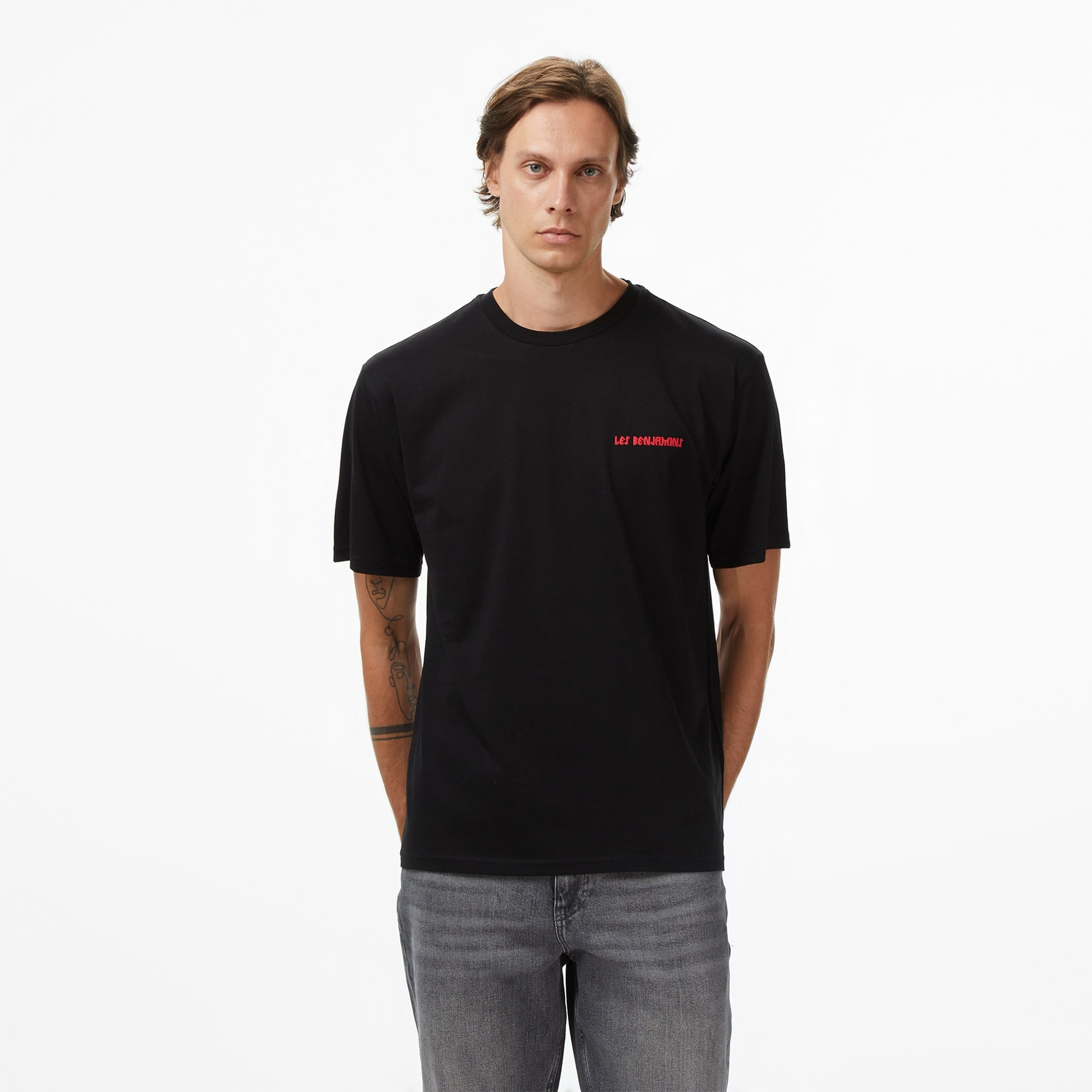 Les Benjamins Relaxed 025 Erkek Siyah T-Shirt