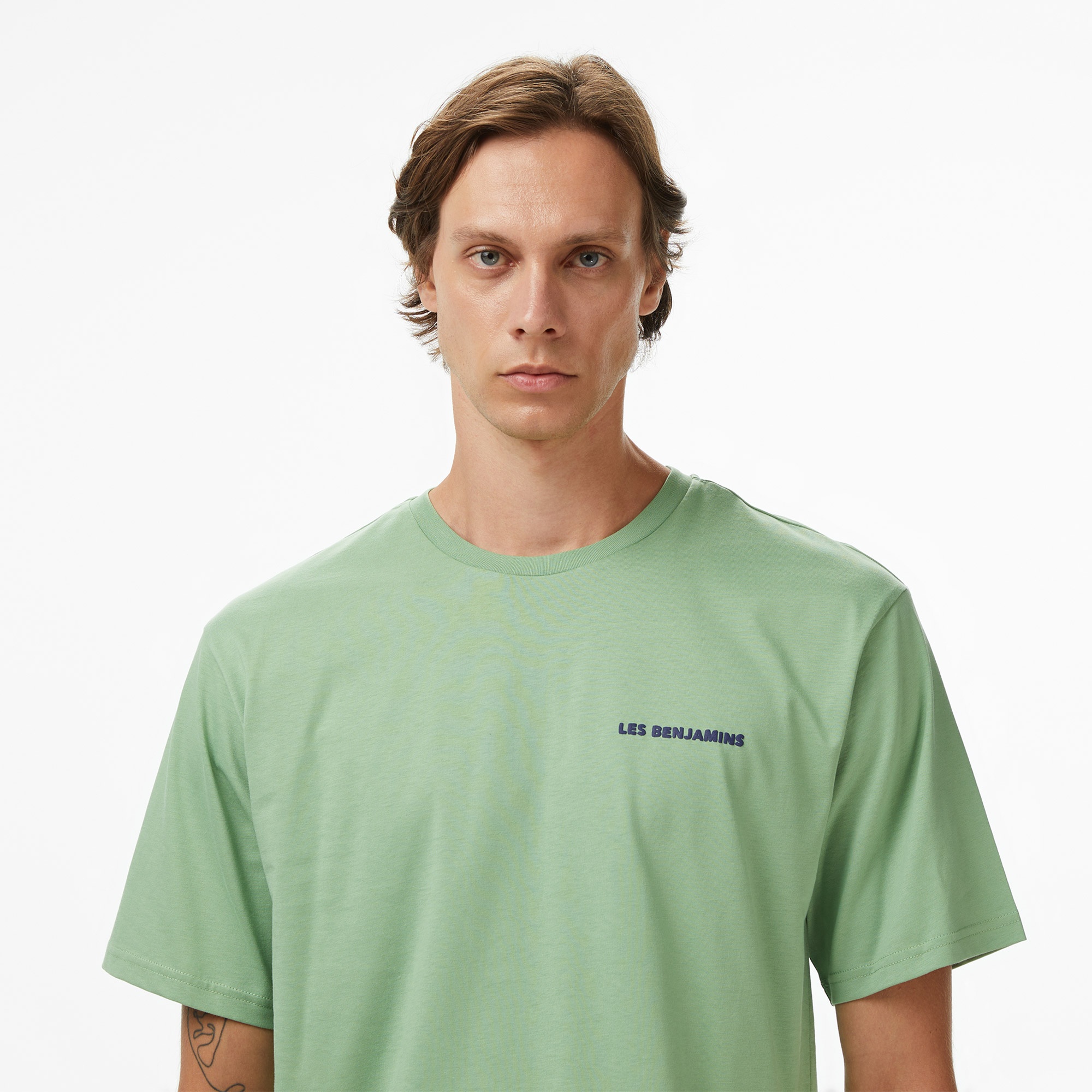 Les Benjamins Relaxed 009 Erkek Yeşil T-Shirt