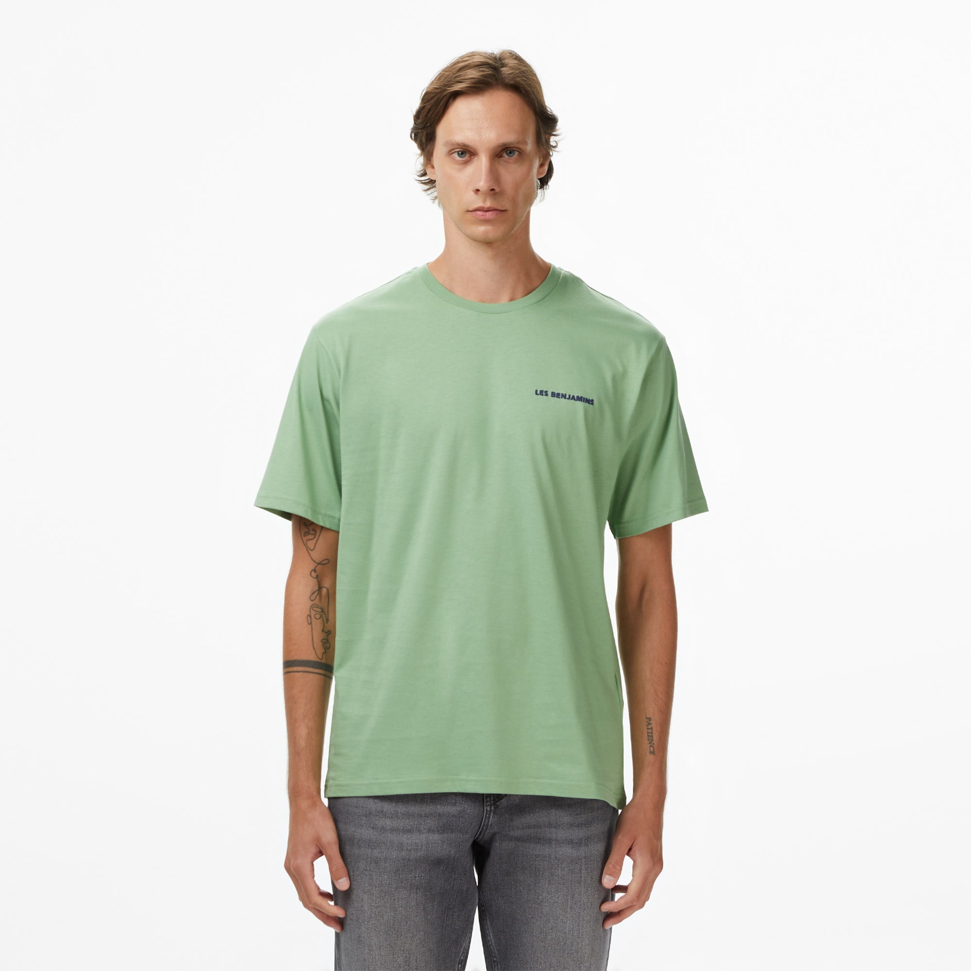 Les Benjamins Relaxed 009 Erkek Yeşil T-Shirt