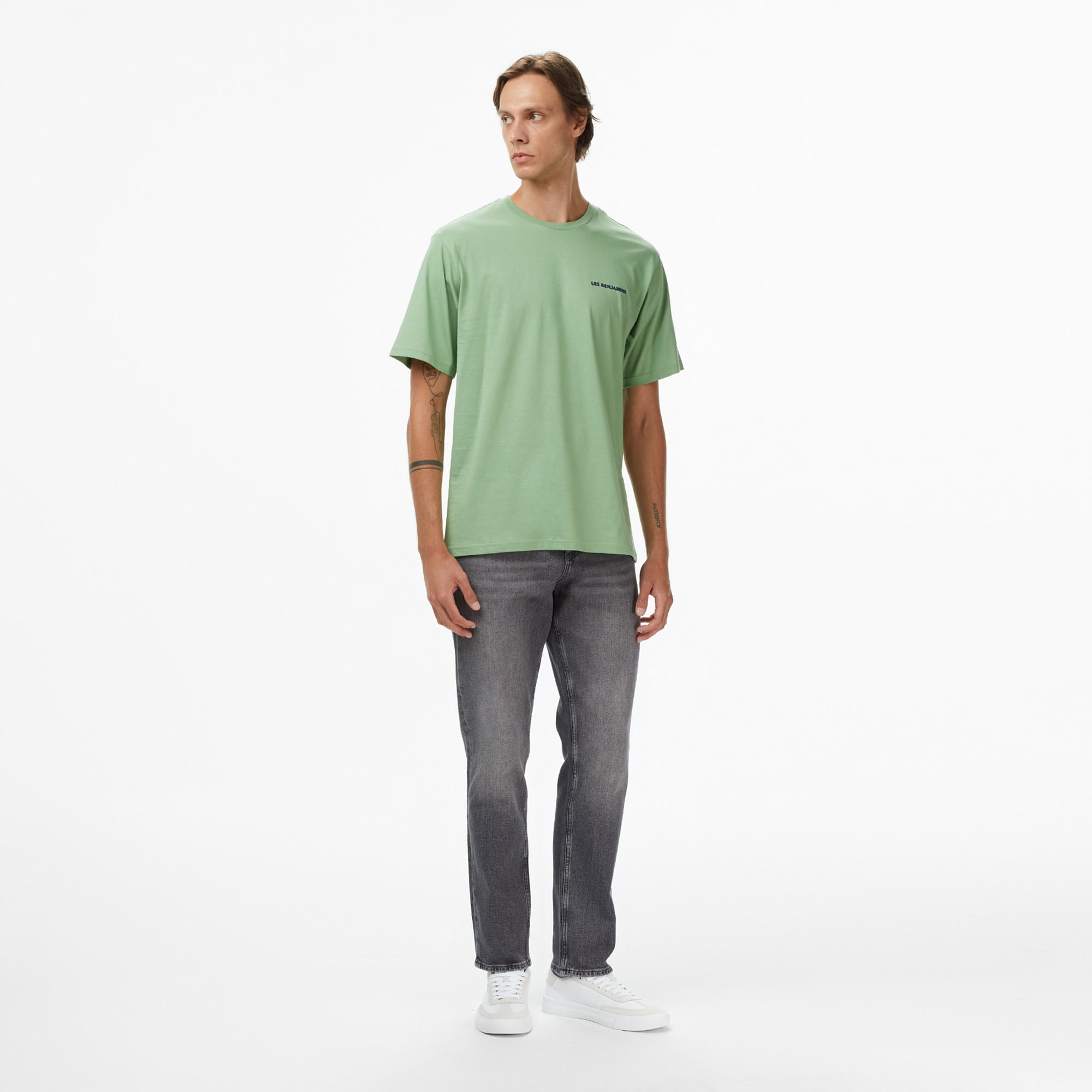 Les Benjamins Relaxed 009 Erkek Yeşil T-Shirt