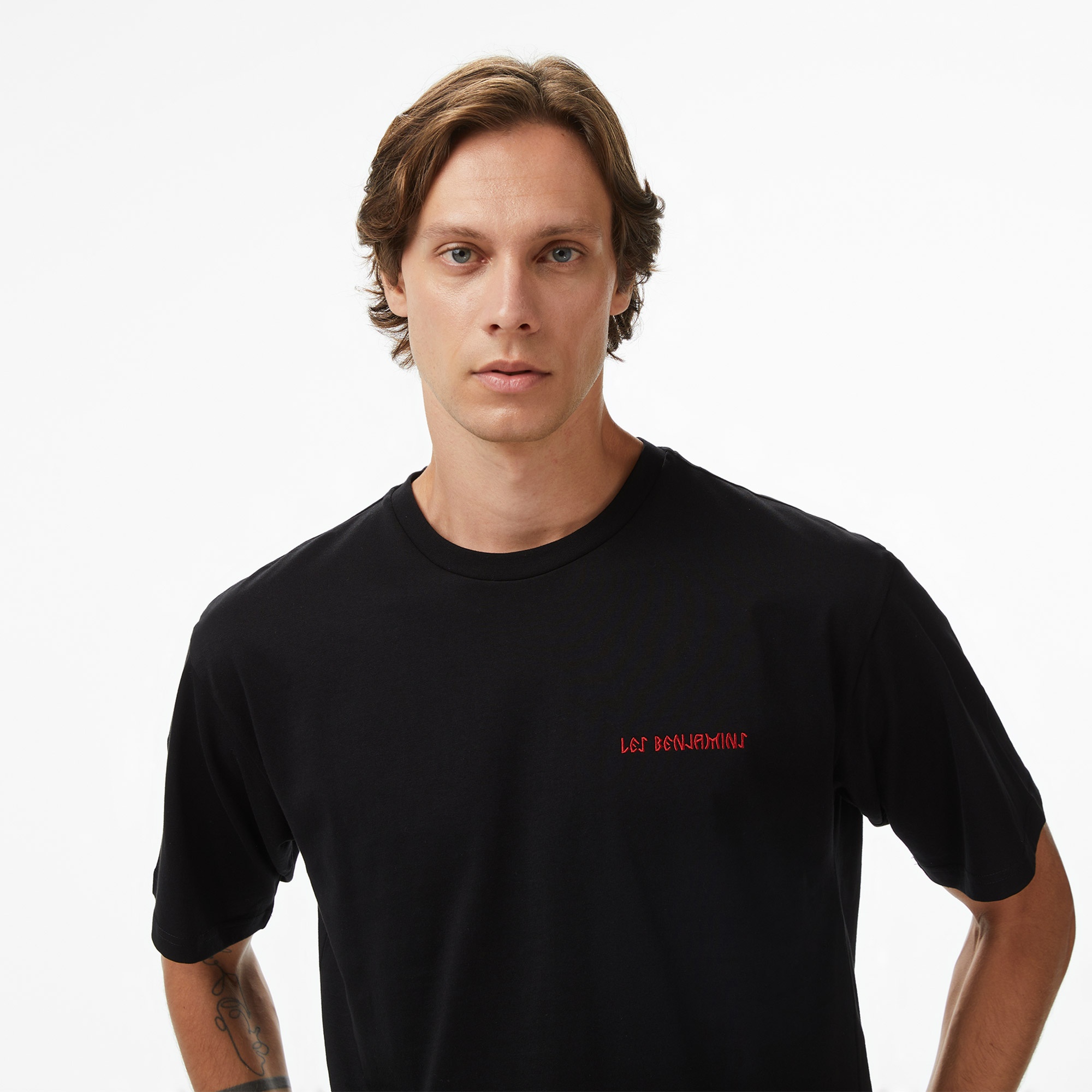 Les Benjamins Relaxed 026 Erkek Siyah T-Shirt