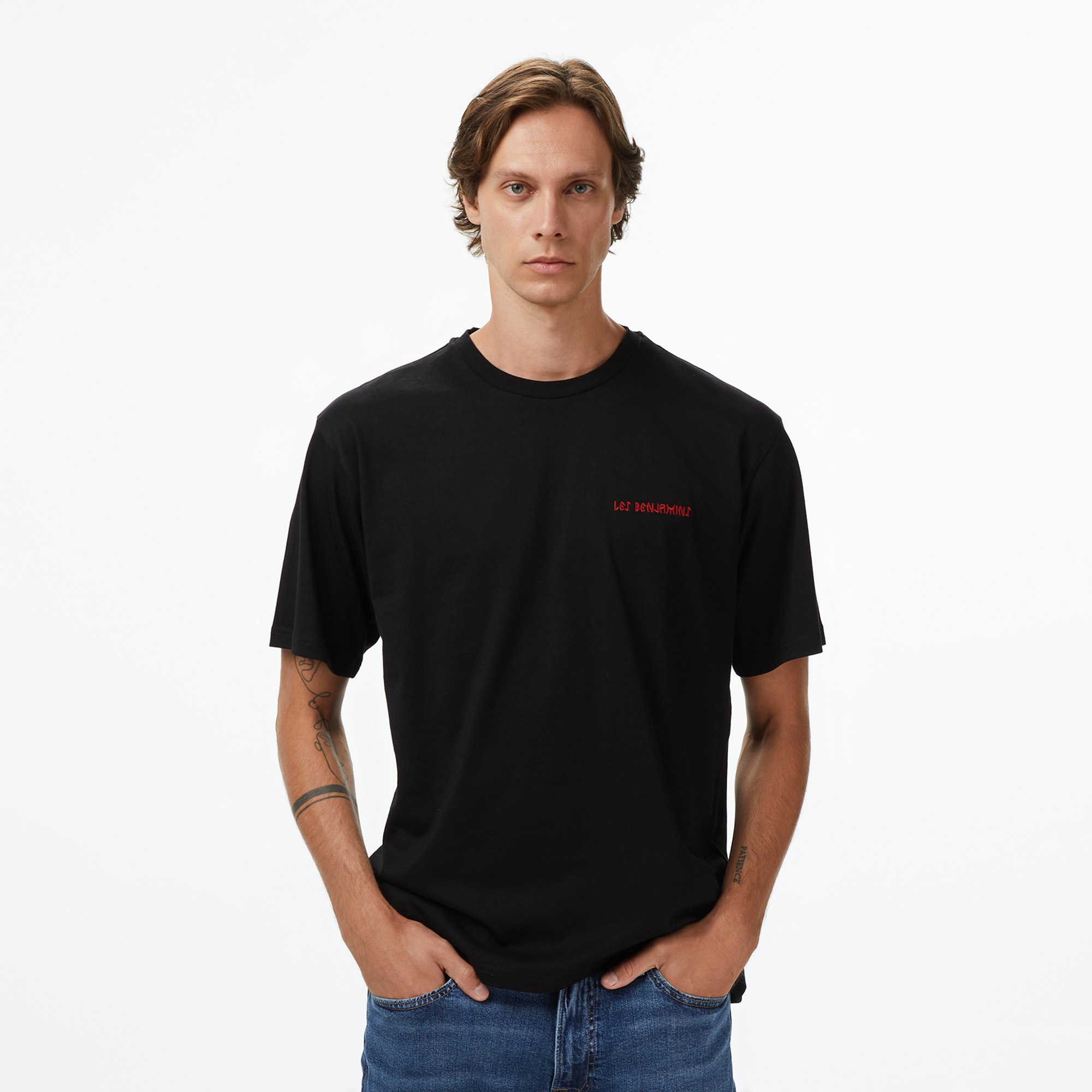 Les Benjamins Relaxed 026 Erkek Siyah T-Shirt