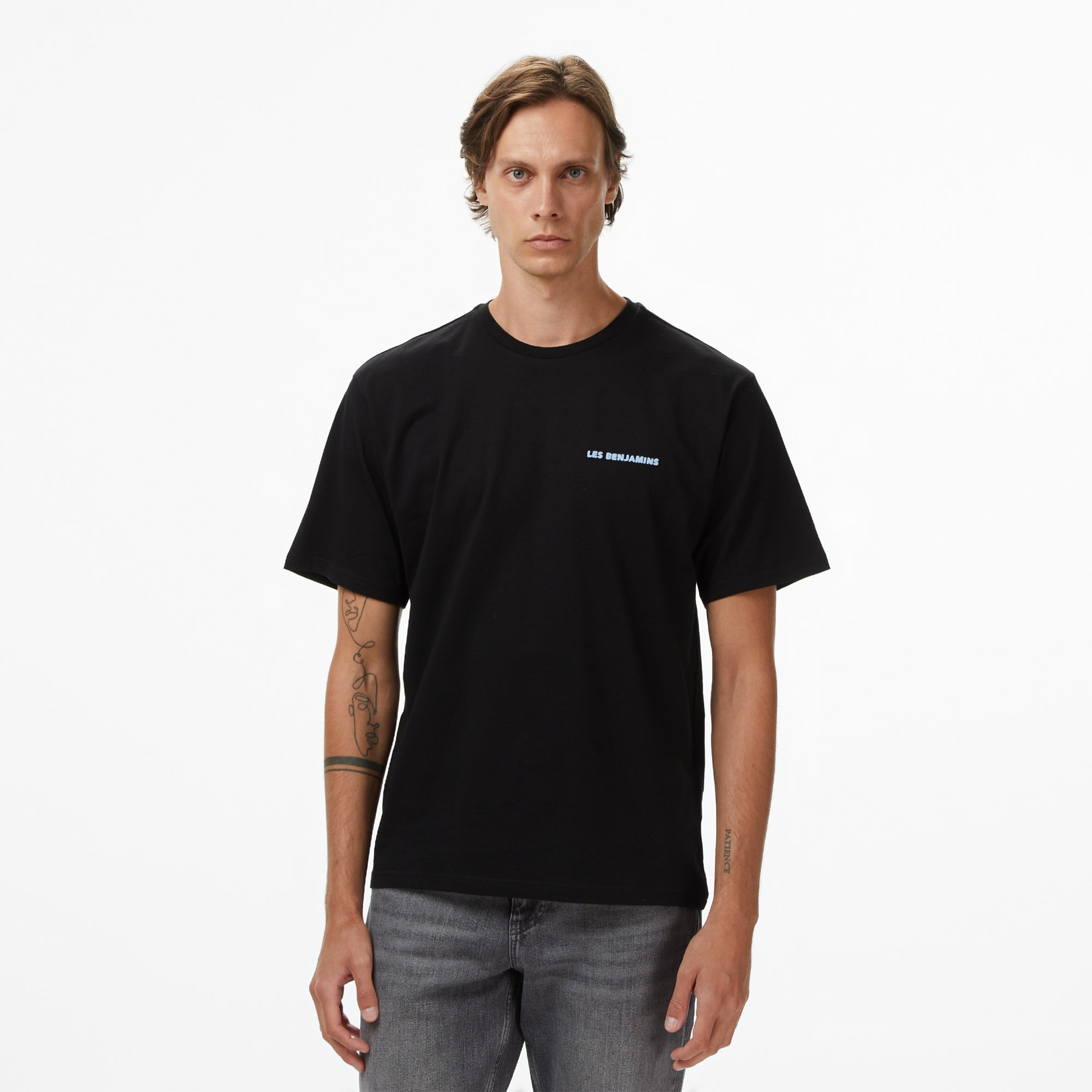 Les Benjamins Relaxed 028 Erkek Siyah T-Shirt