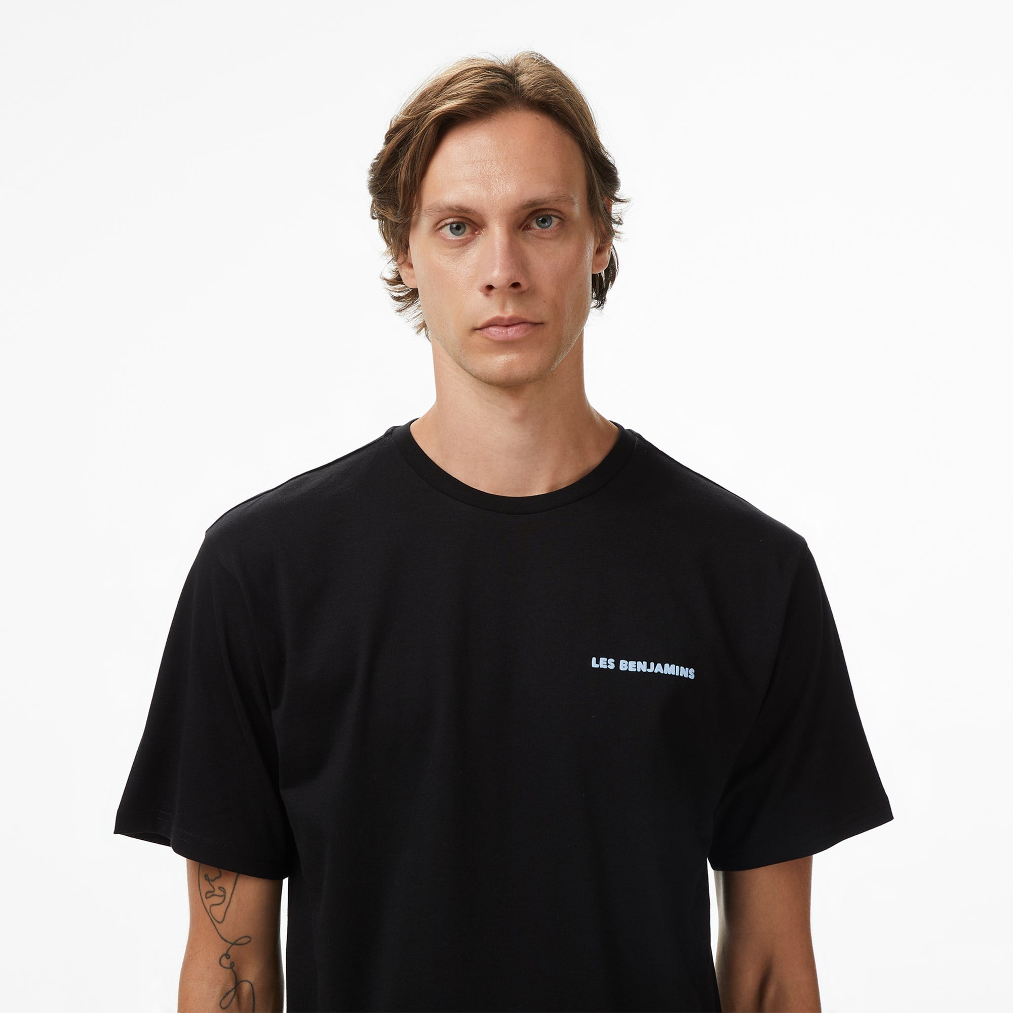 Les Benjamins Relaxed 028 Erkek Siyah T-Shirt