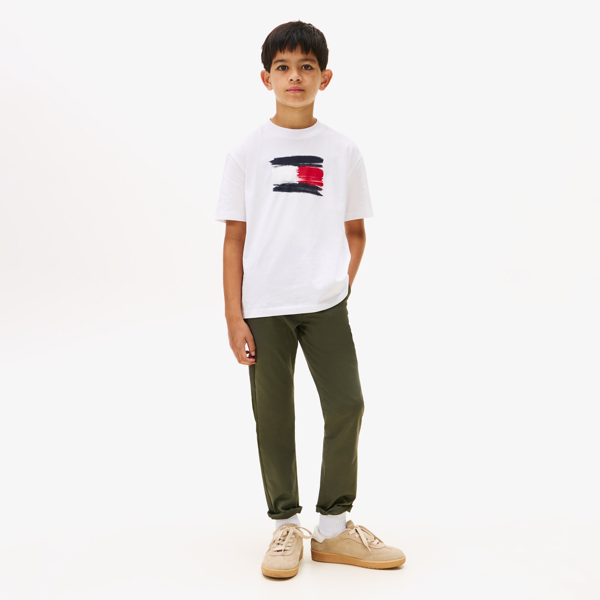 Tommy Hilfiger Flag Archive Çocuk Beyaz T-Shirt