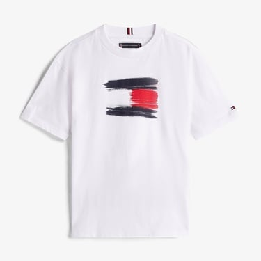  Tommy Hilfiger Flag Archive Çocuk Beyaz T-Shirt